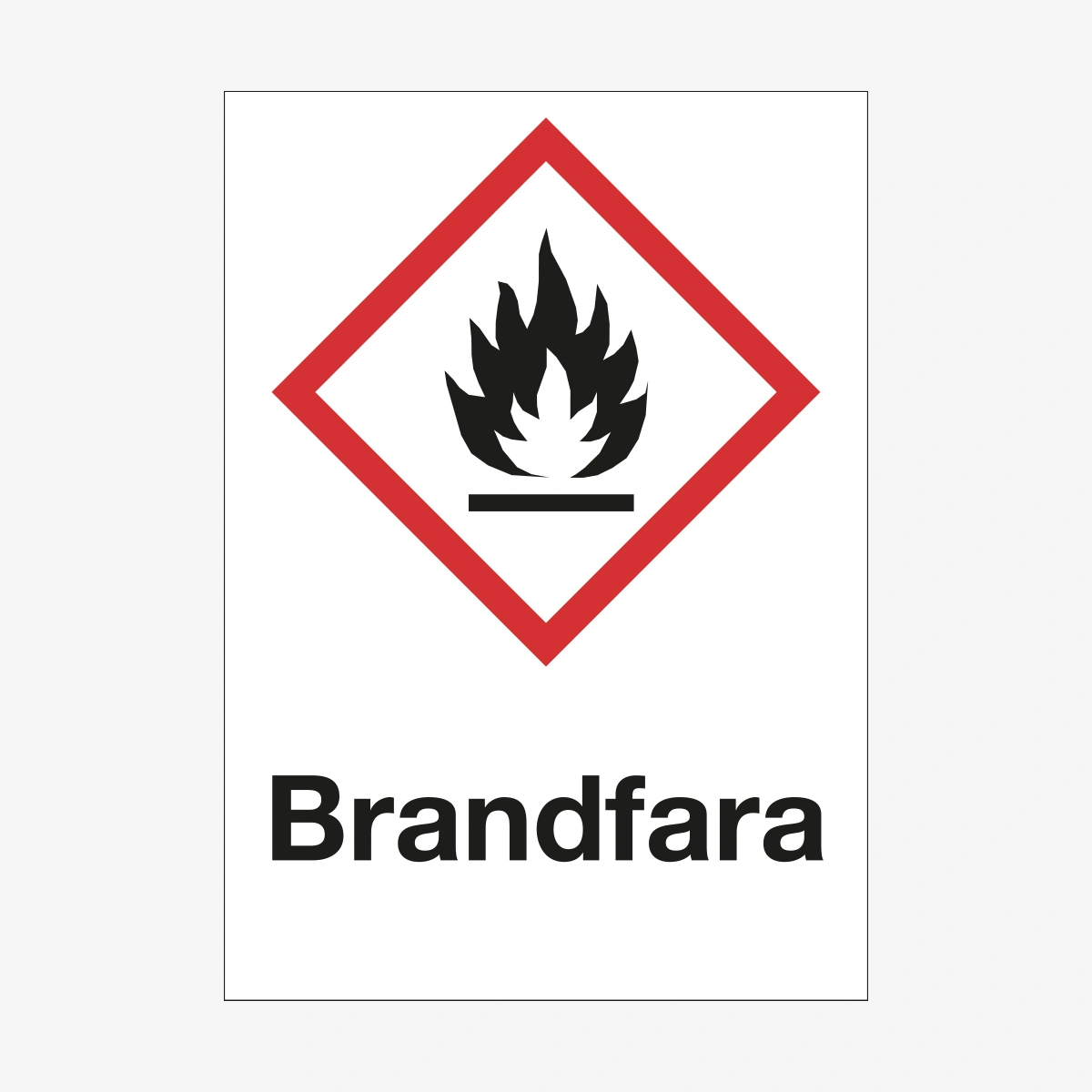 SKYLT VARNING BRANDFARA ALUMINIUM