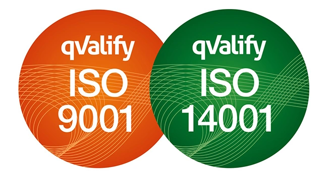 Figur qvalify ISO 9001 och qvalify ISO 14001
