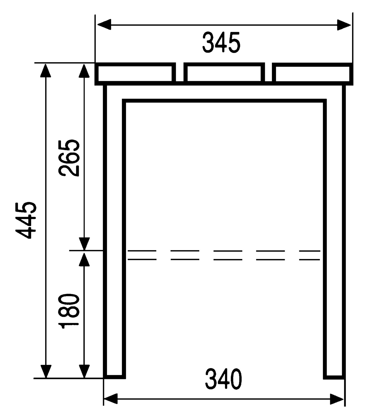 SITTBÄNK BB29 3000 MM FRISTÅENDE FURU/SVART