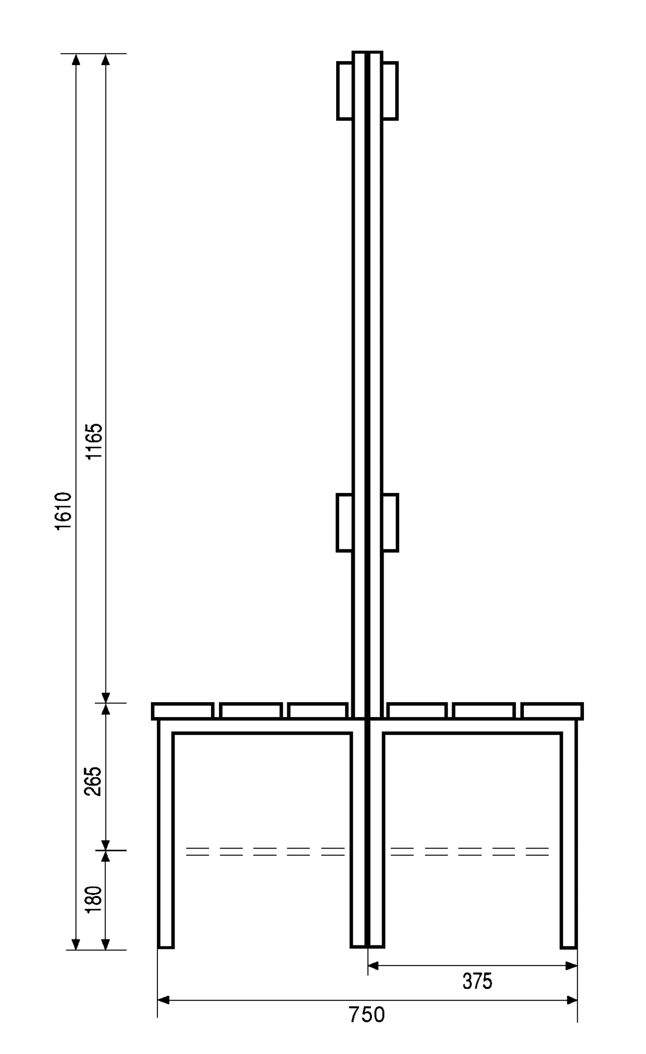 SITTBÄNK BB33D FURU/SVART