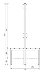 SITTBÄNK BB33D FURU/SVART