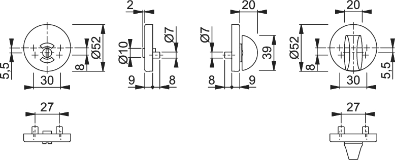 WC-BEHÖR HOPPE 42FIS MODUL-/CYLINDERLÅS