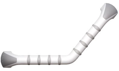 STÖDHANDTAG HANDY 80210046 VINKLAD 400 MM VIT/GRÅ