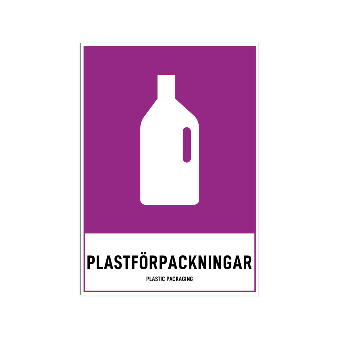 SKYLT ÅTERVINNING PLASTFÖRPACKNING