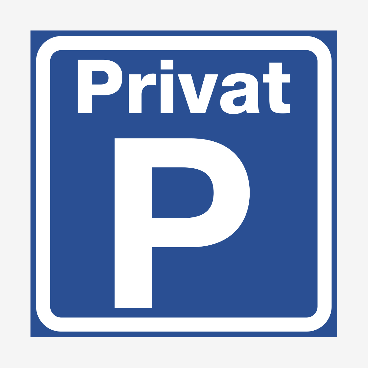 SKYLT ORDNING PRIVAT PARKERING 310X310 MM ALU BLÅ/VIT