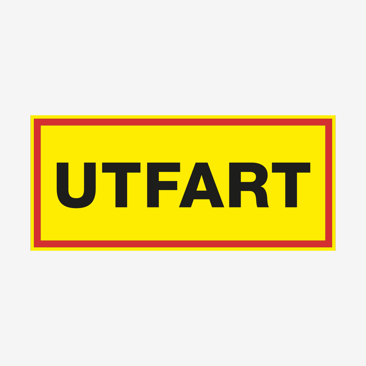 SKYLT ORDNING UTFART FLAGGSKYLT 450X200 MM ALU GUL/SVART