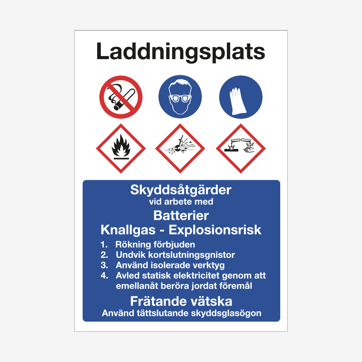 SKYLT ORDNING LADDNINGSPLATS 297X420 MM PLAST