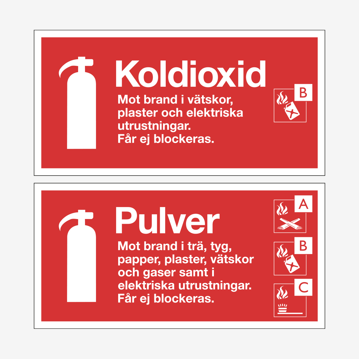 SKYLT BRAND PULVER/KOLDIOXID DUBBELSIDIG