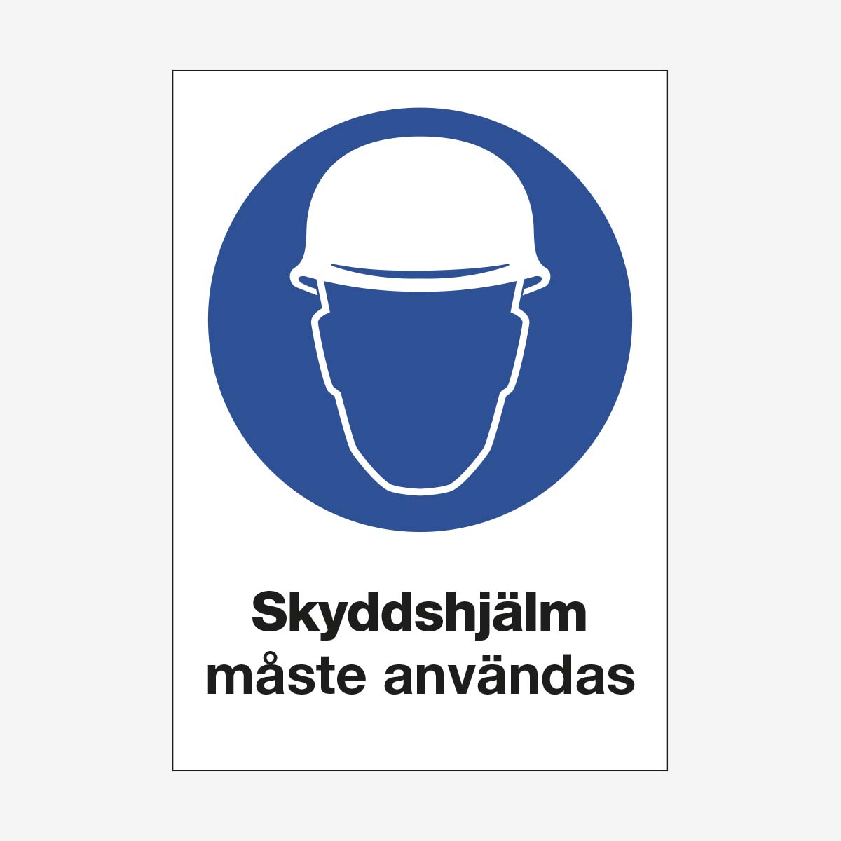 SKYLT PÅBUD SKYDDSHJÄLM MÅSTE ANVÄNDAS 400X400 MM GOLVDEKAL