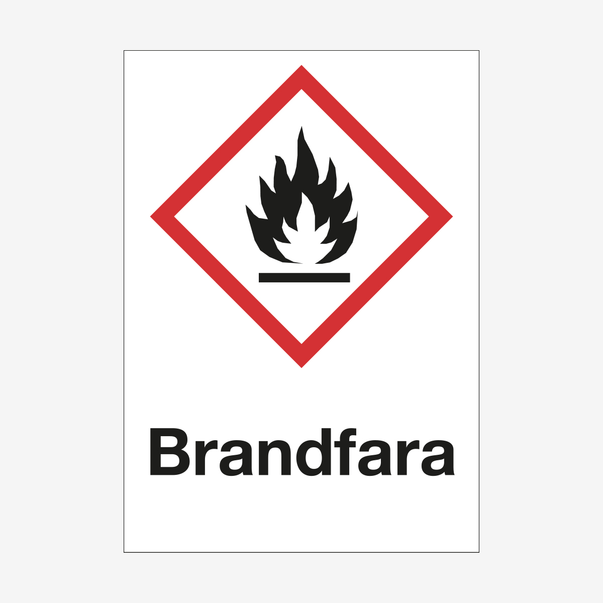 SKYLT VARNING BRANDFARA ALUMINIUM