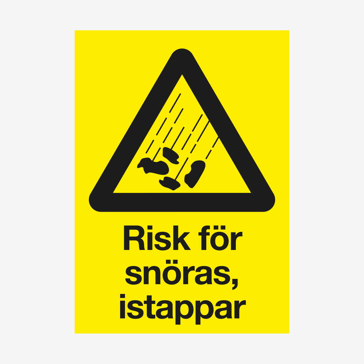 SKYLT VARNING RISK FÖR SNÖRAS ALUMINIUM