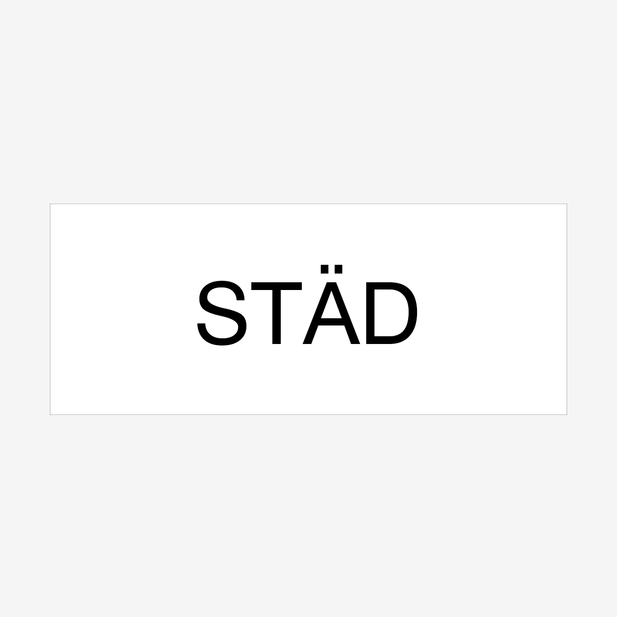 SKYLT ANVISNING STÄD 100X40 MM TEJP VIT MED SVART TEXT