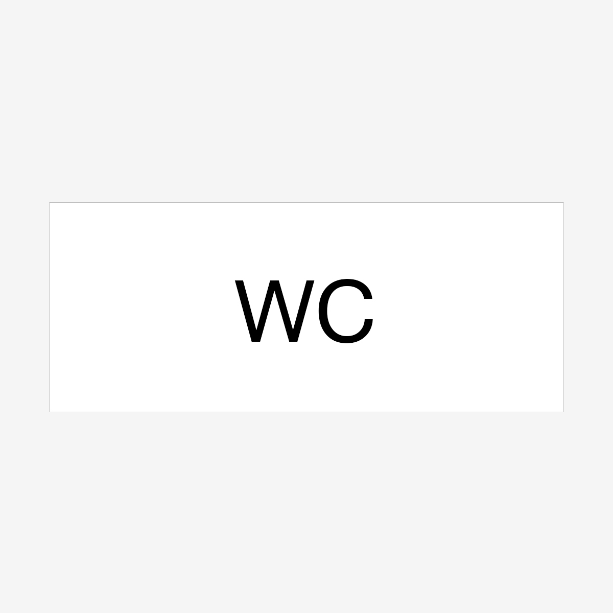 SKYLT ANVISNING WC 100X40 MM TEJP VIT MED SVART TEXT