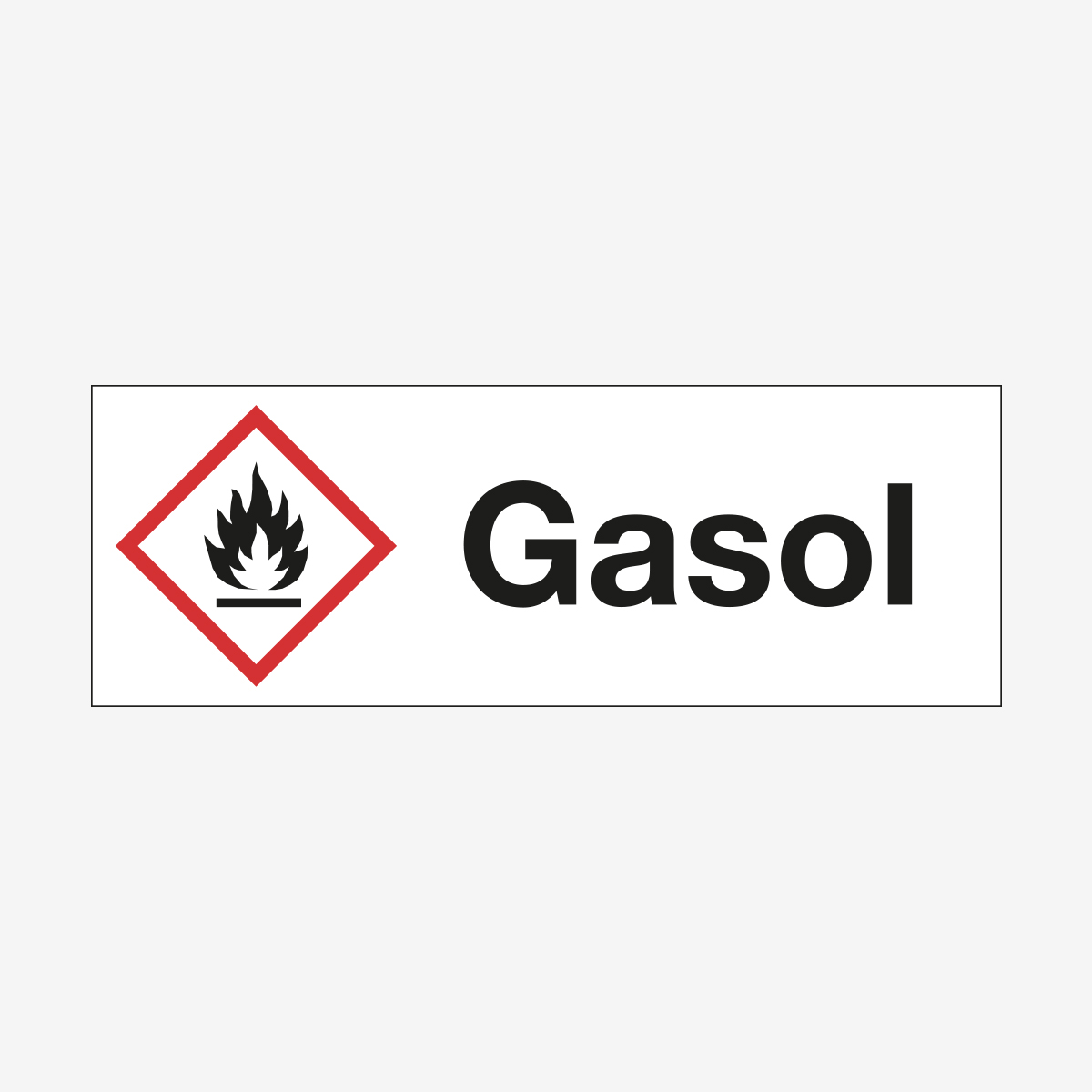 SKYLT VARNING GASOL 210X74 MM PLAST