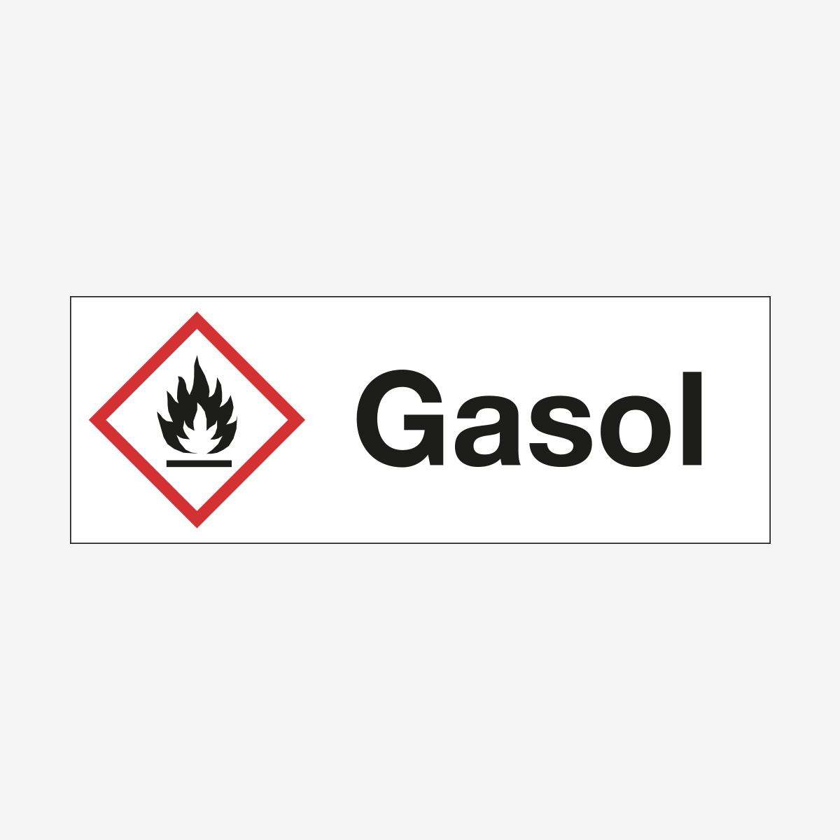 SKYLT VARNING GASOL 210X74 MM PLAST