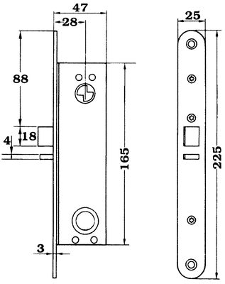 LÅSHUS ASSA 13585 VÄ DORN 28 MM ELFÖRZ