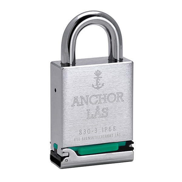 HÄNGLÅS ANCHOR 830-3 IP68 OVAL EXKL CYLINDER