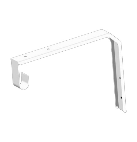 KLÄDKAMMARKONSOL 119625 MED RÖRHÅLLARE 300x215 MM STÅL VIT