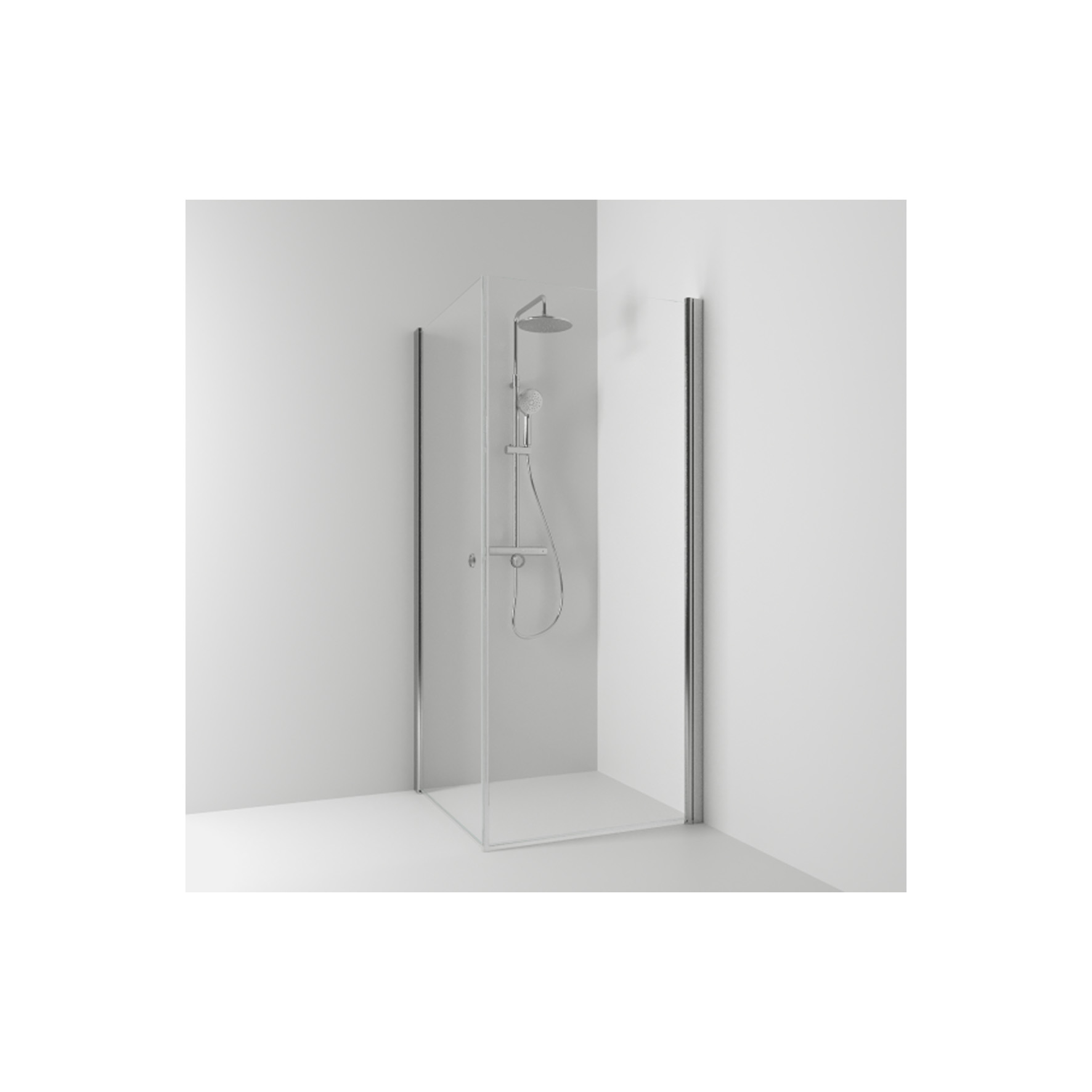 DUSCHHÖRN SKOGA RAK KLARGLAS/ALU MATT