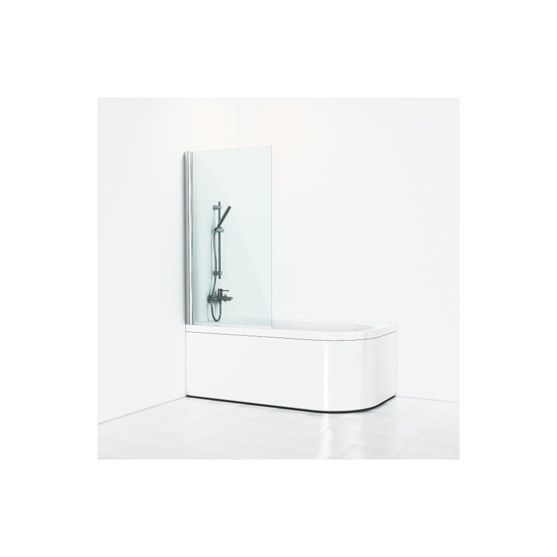 BADKARSSKÄRM SKOGA  KLARGLAS/BLANK ALU