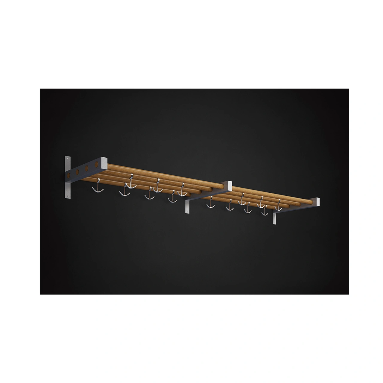 KLÄDHYLLA 901T ENKEL 1200 MM EK/SILVER