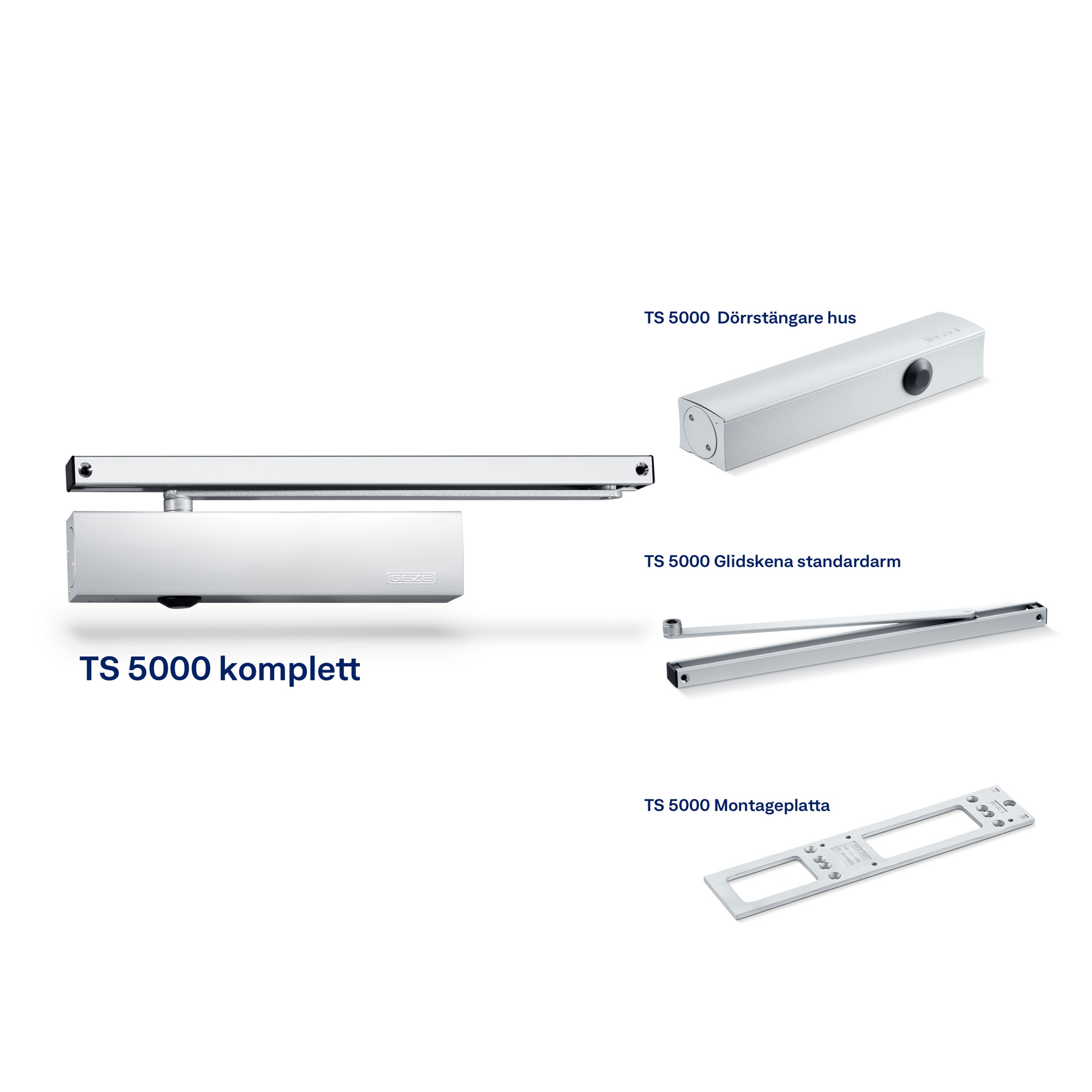 DÖRRSTÄNGARE GEZE TS5000 SILVER KPL