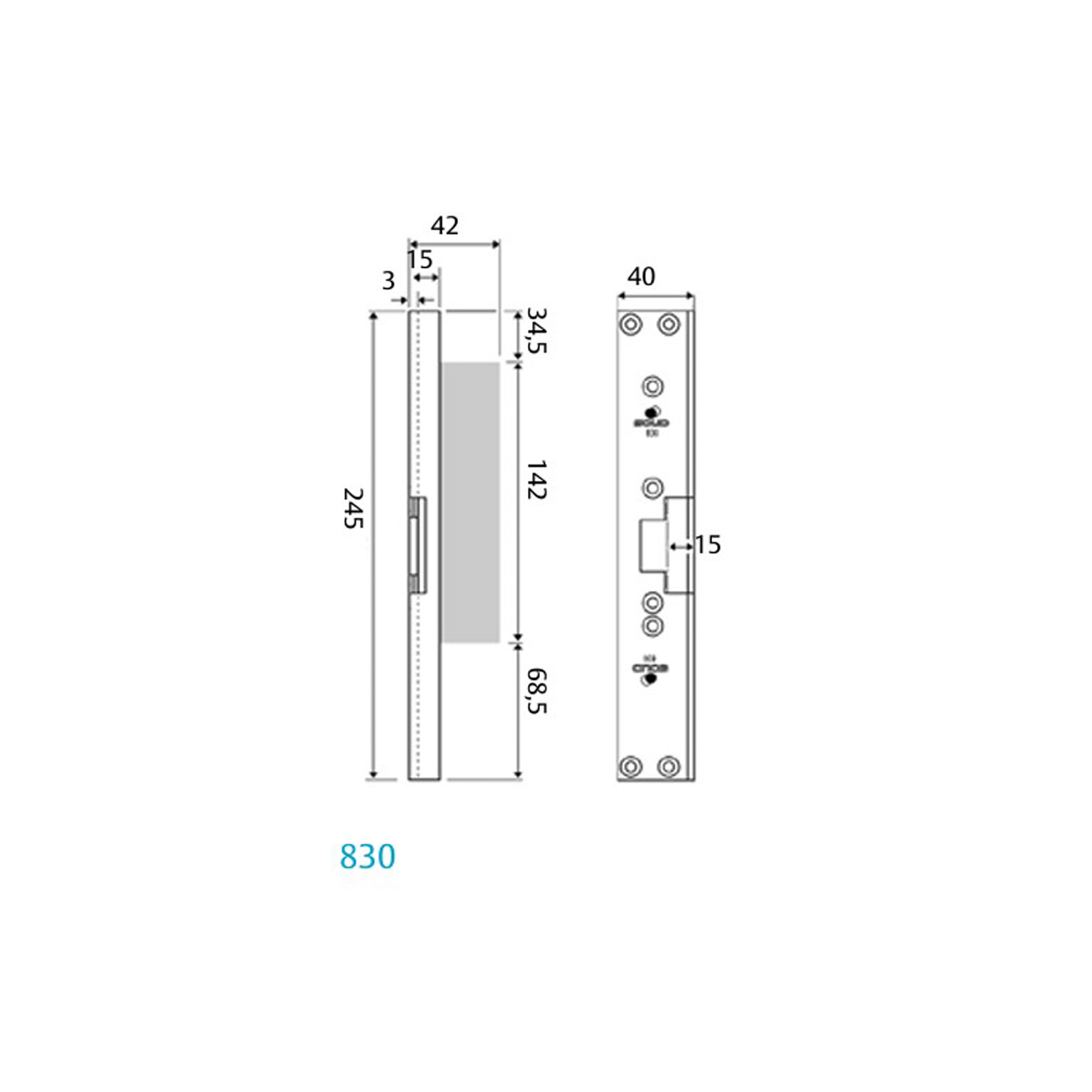 STOLPE ASSA SOLID 830 PLÖS 15 MM ELFÖRZ