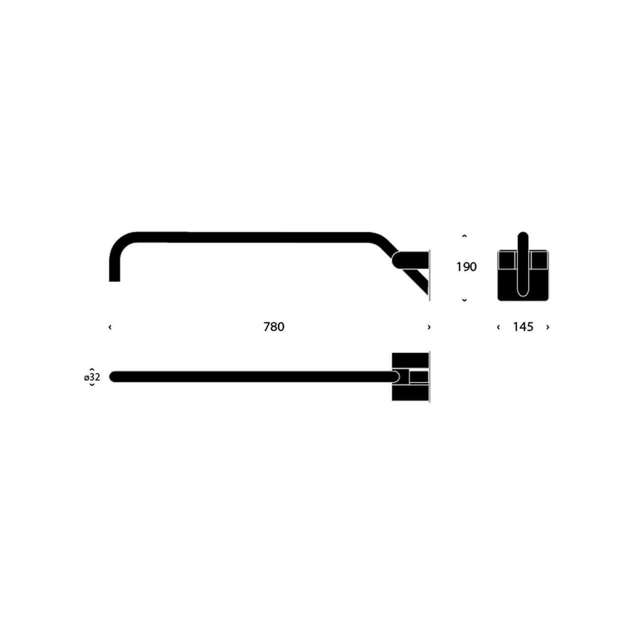 ARMSTÖD NOVA2 N1961 EXKL STÖDBEN 780 MM RFR BORST