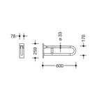 ARMSTÖD HEWI 477/801-SERIEN EXKL STÖDBEN 600 MM NYLON 99 VIT