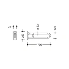 ARMSTÖD HEWI 477/801-SERIEN EXKL STÖDBEN 700 MM NYLON 99 VIT