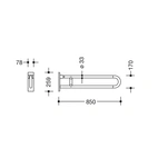 ARMSTÖD HEWI 477/801-SERIEN EXKL STÖDBEN 850 MM NYLON 99 VIT