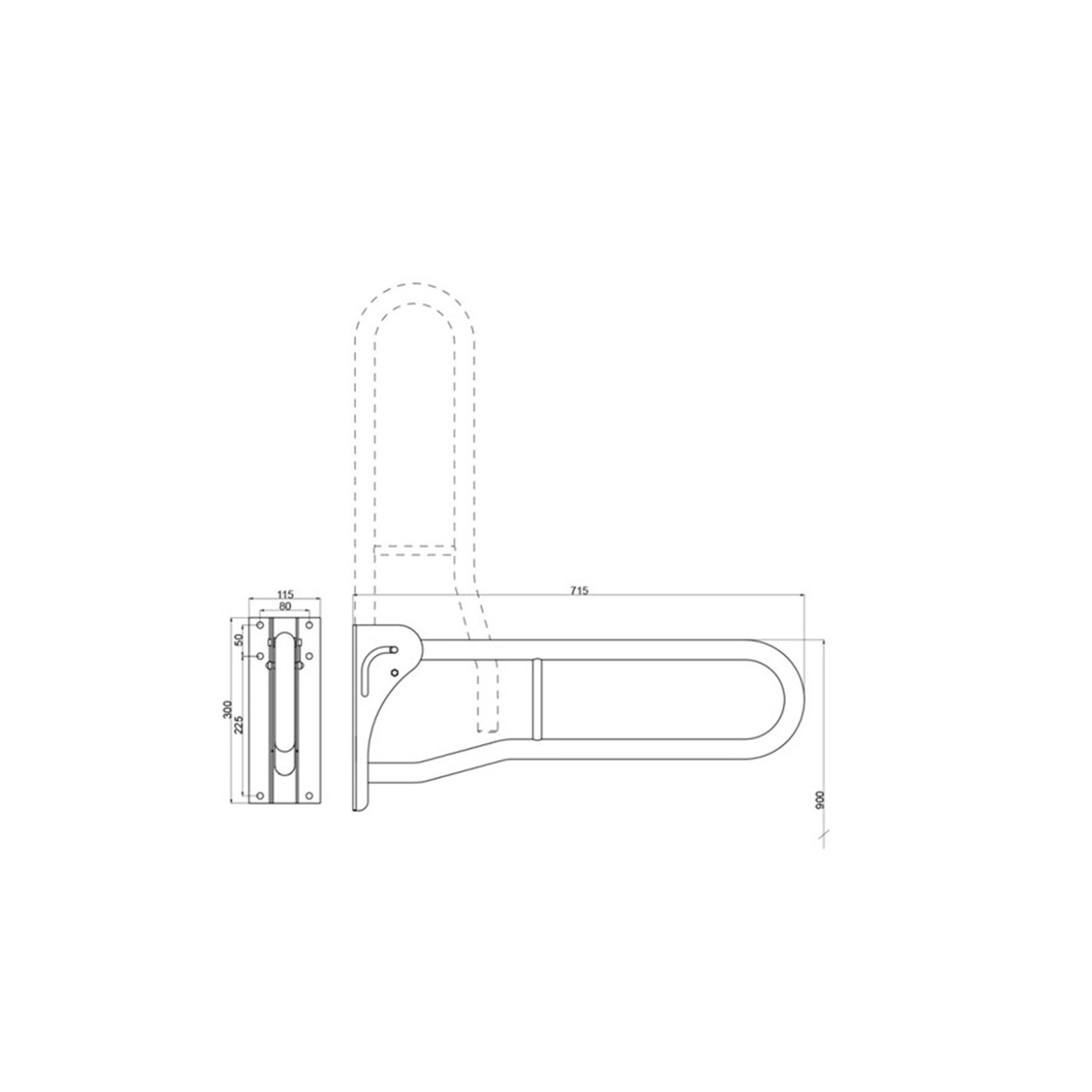 ARMSTÖD FUTURA 840135 EXKL TP-HÅLLARE ELLER BEN 715 MM SVART