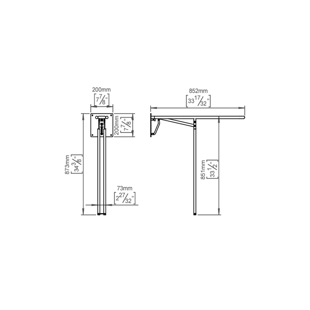 ARMSTÖD D7500 MED STÖDBEN 850 MM RFR BORST