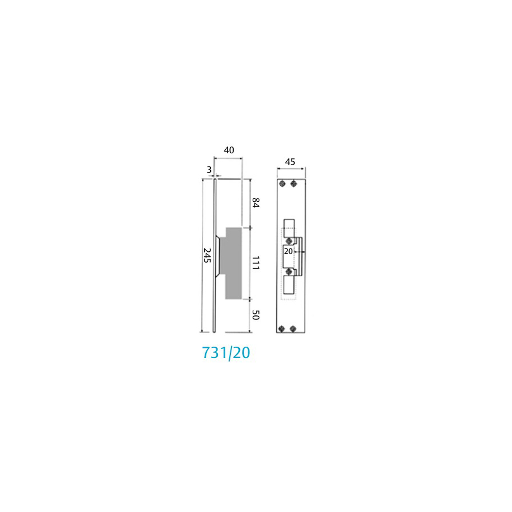 STOLPE ASSA SOLID 731 PLÖS 20 MM ELFÖRZ