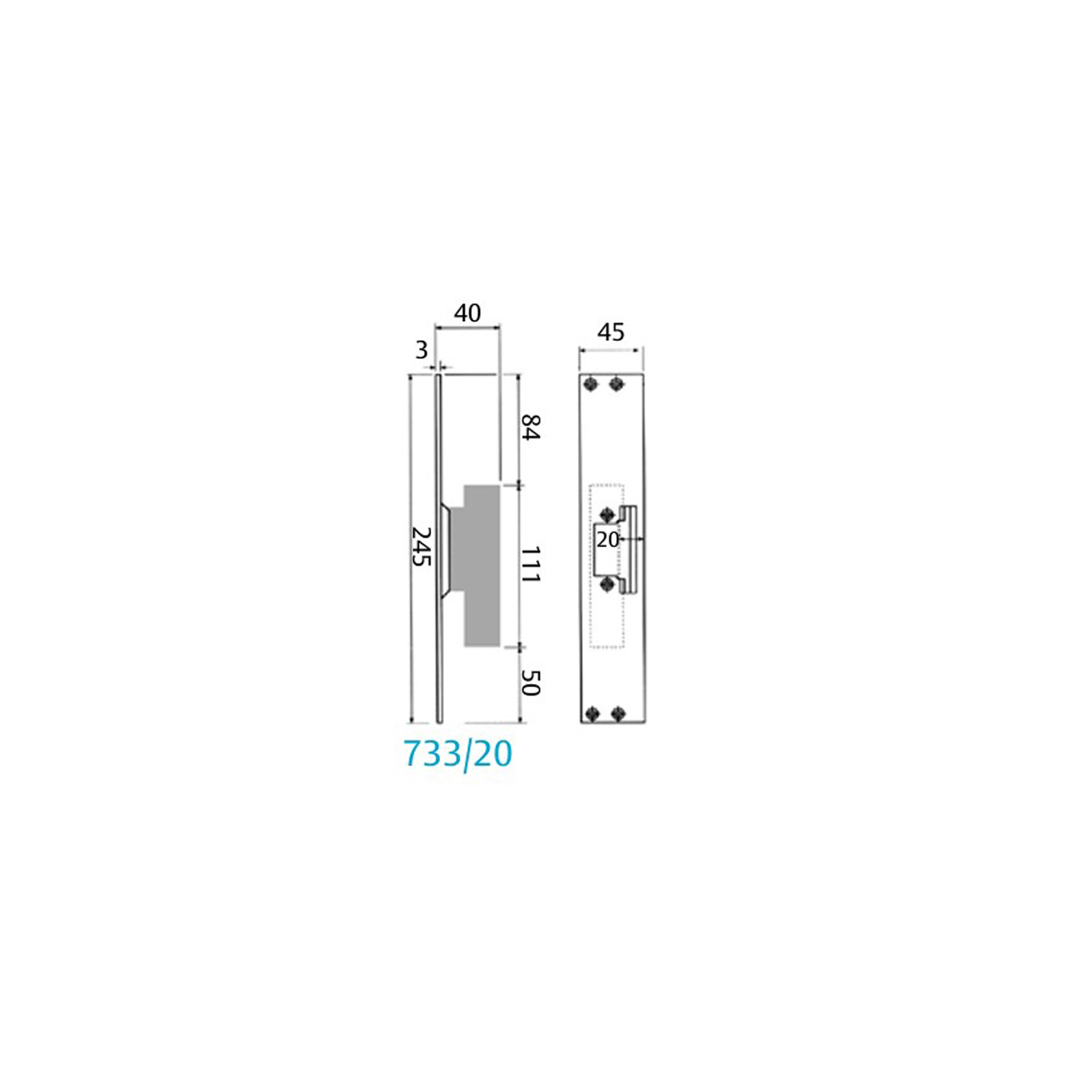 STOLPE ASSA SOLID 733 PLÖS 20 MM ELFÖRZ