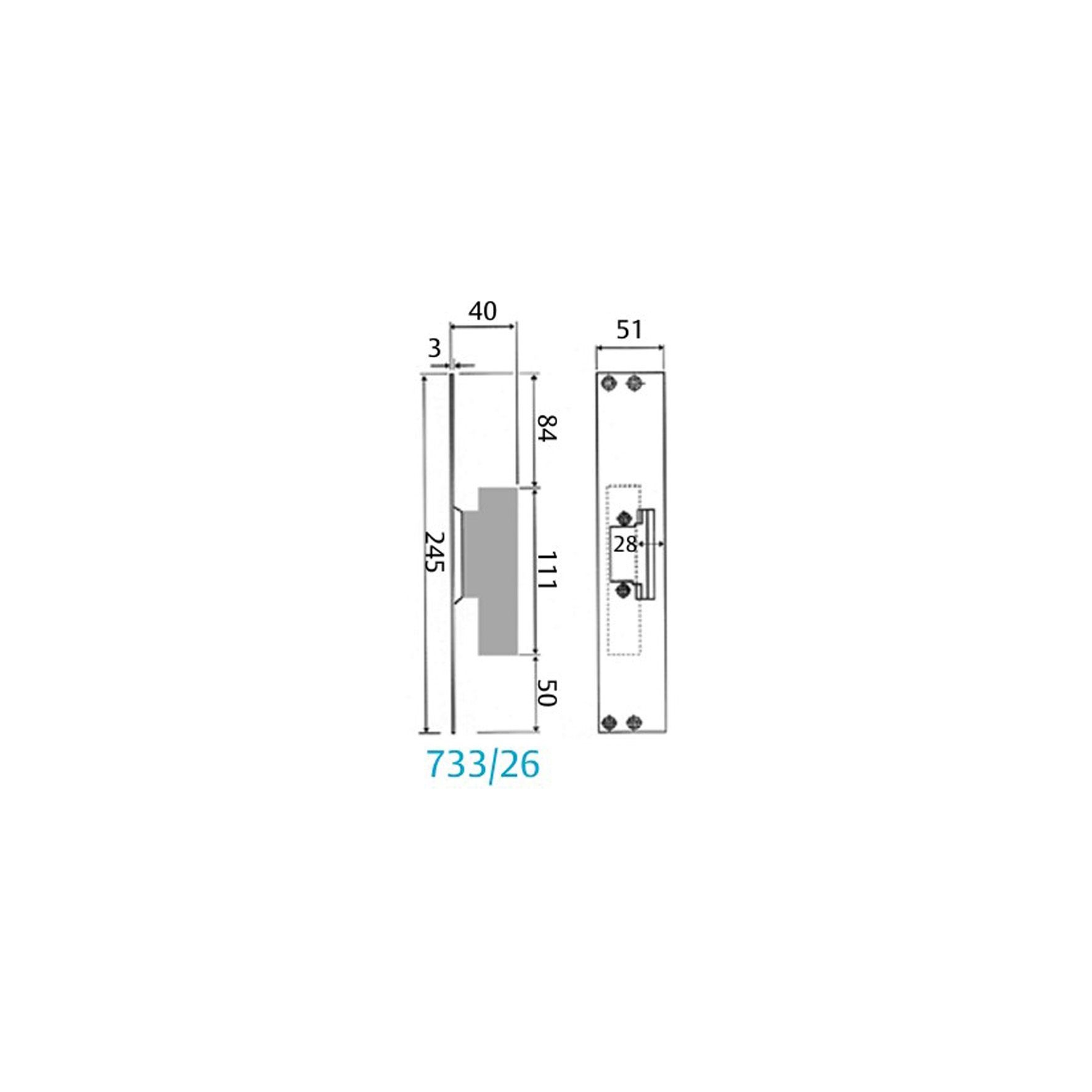 STOLPE ASSA SOLID 733 PLÖS 26 MM ELFÖRZ