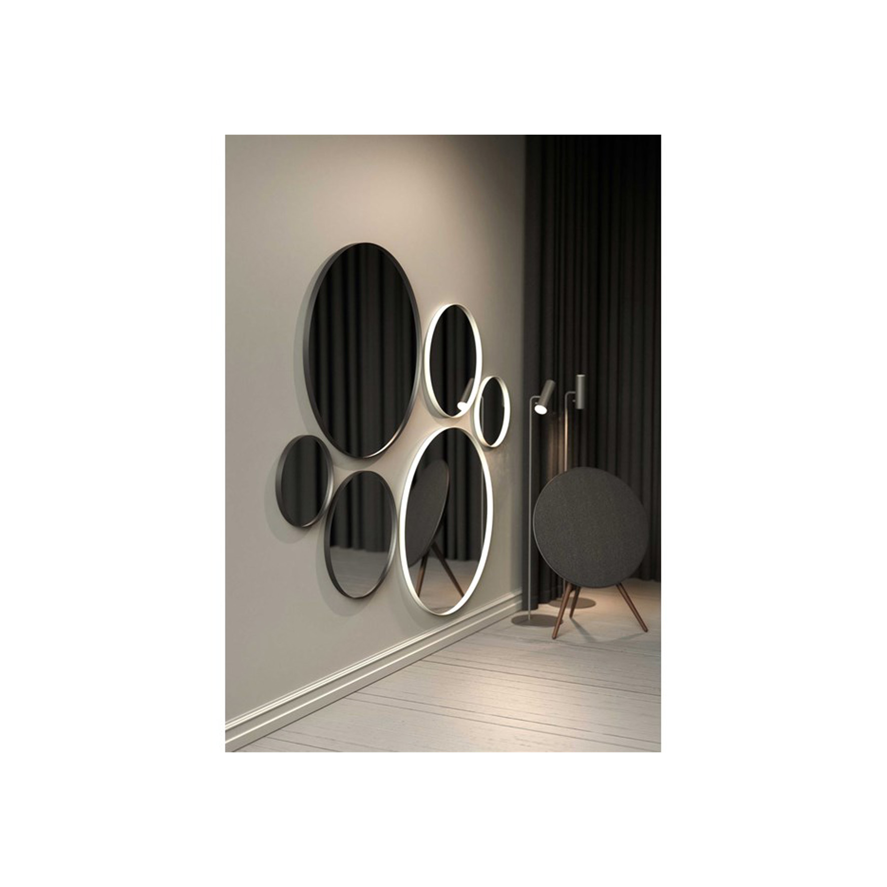 SPEGEL UNU RUND SVART