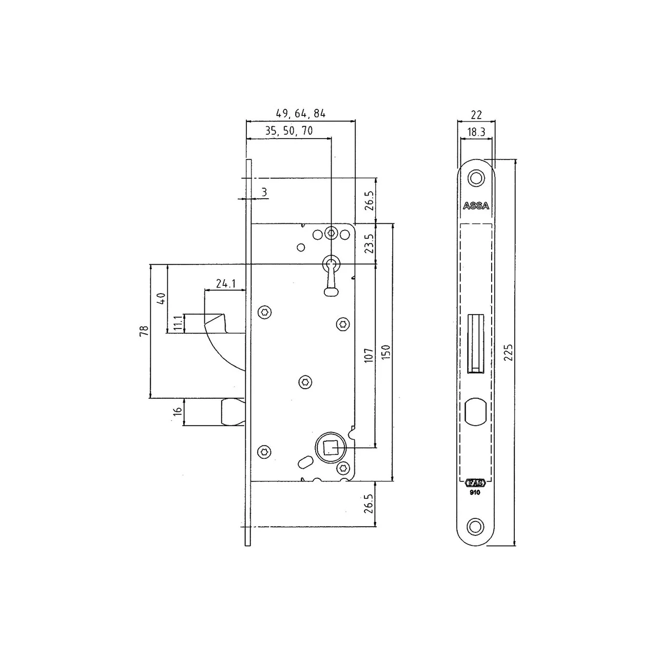 LÅSHUS ASSA 911 CONNECT INKL 3 NYCKLAR ELFÖRZ