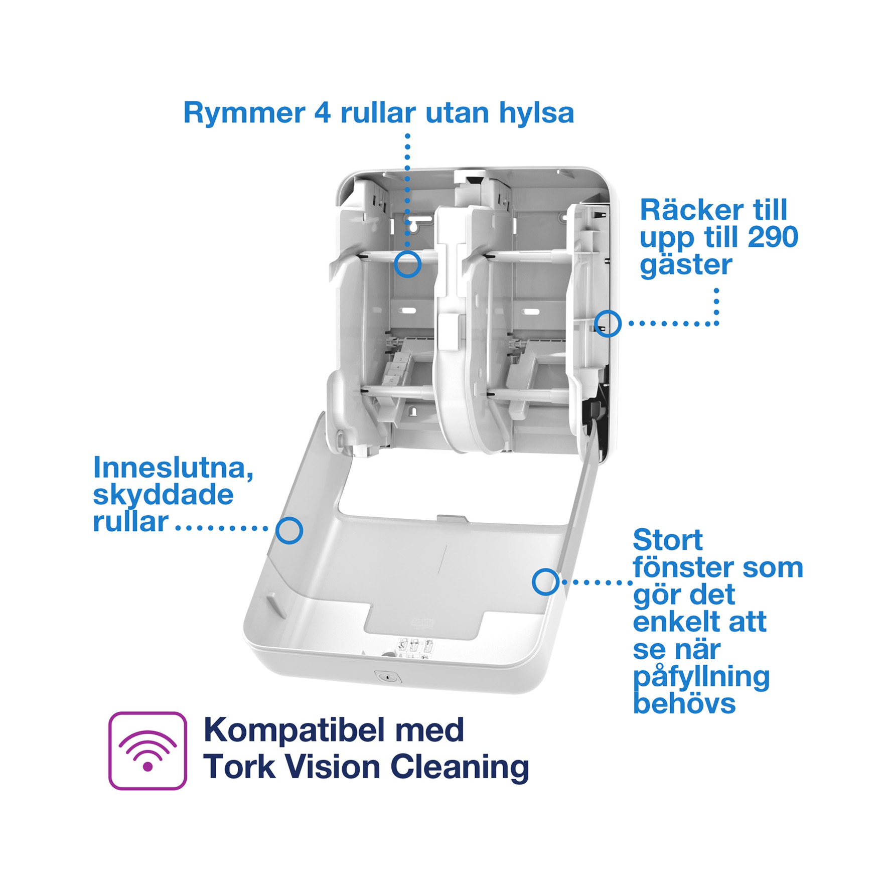 TP-HÅLLARE TORK 558051 T7 KOMPAKTRULLE 4 ST PLAST VIT