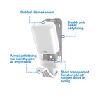 TVÅL- & DESINFEKTIONSDISPENSER  TORK S4  ARMBÅGSFATTNING PLAST