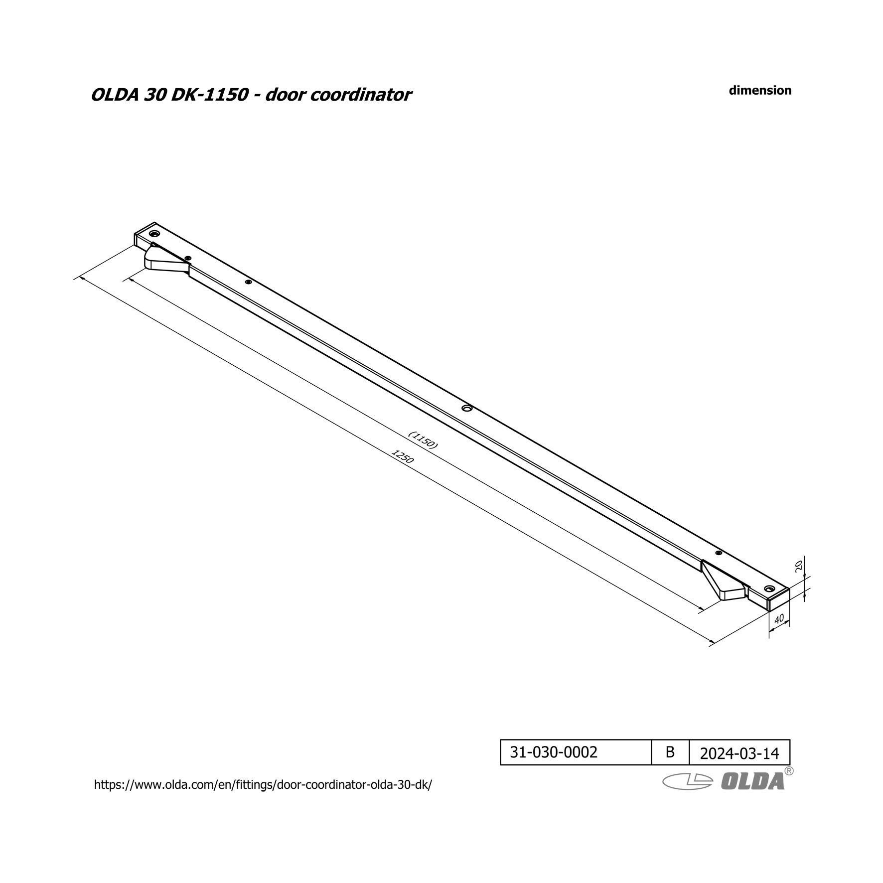 DÖRRKOORDINATOR OLDA 30DK-2 1150 MM ELFÖRZ