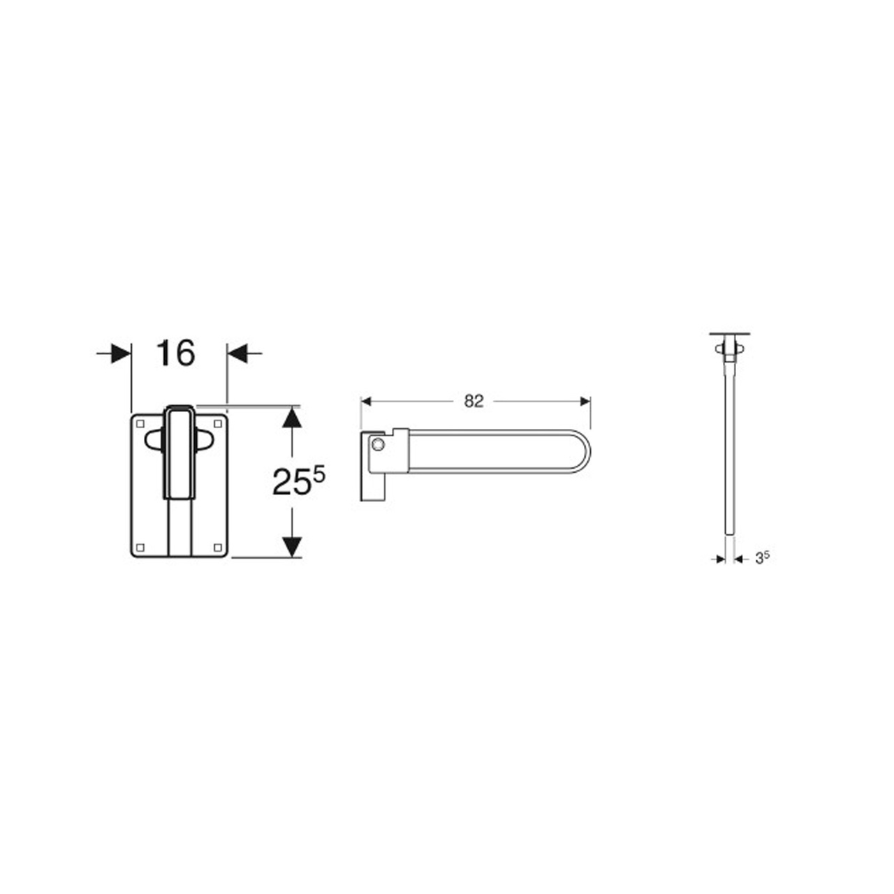 ARMSTÖD IFÖ 98058 EXKL STÖDBEN 820 MM VIT