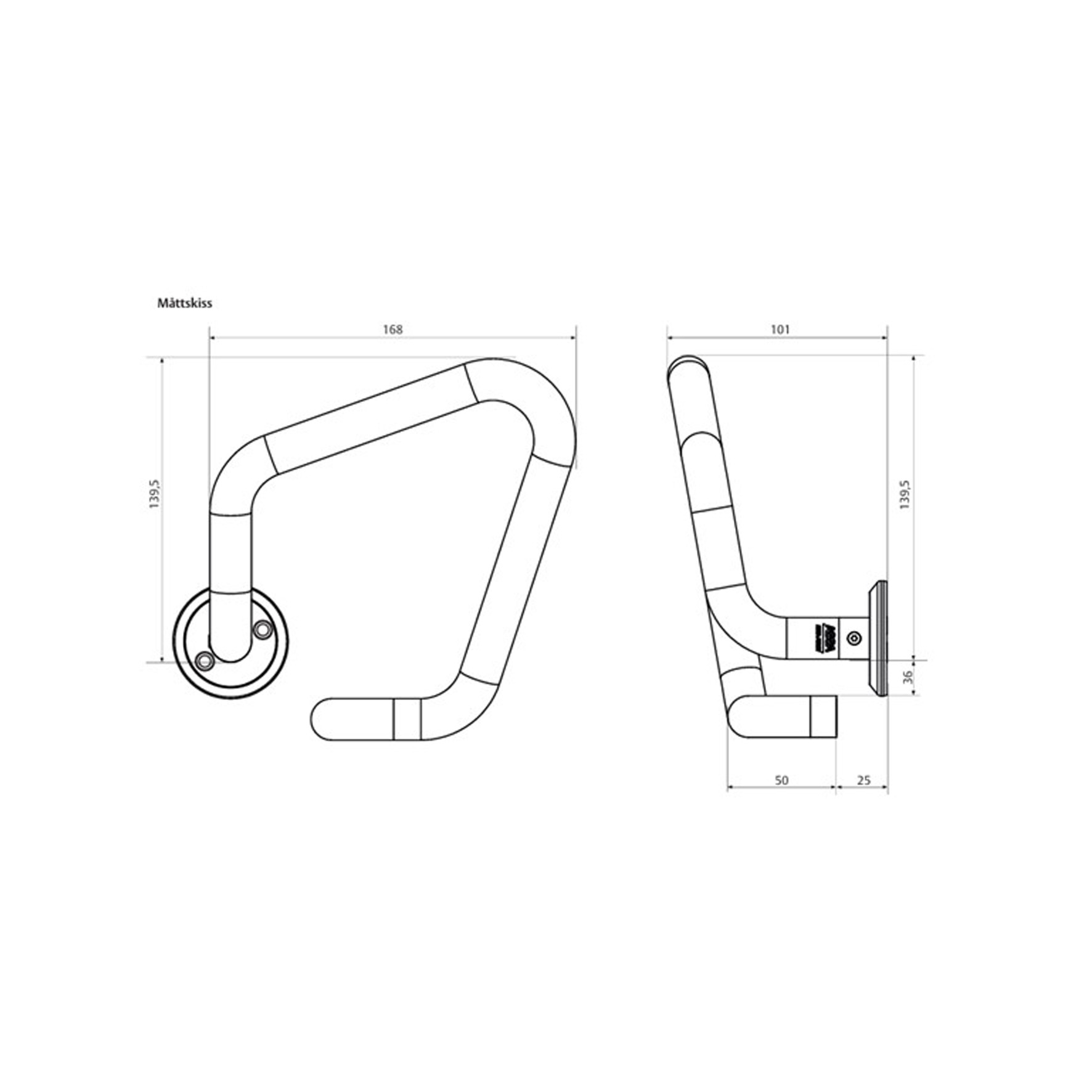 TRYCKE ASSA HYGIENIC HANDLE 40-60 MM RFR