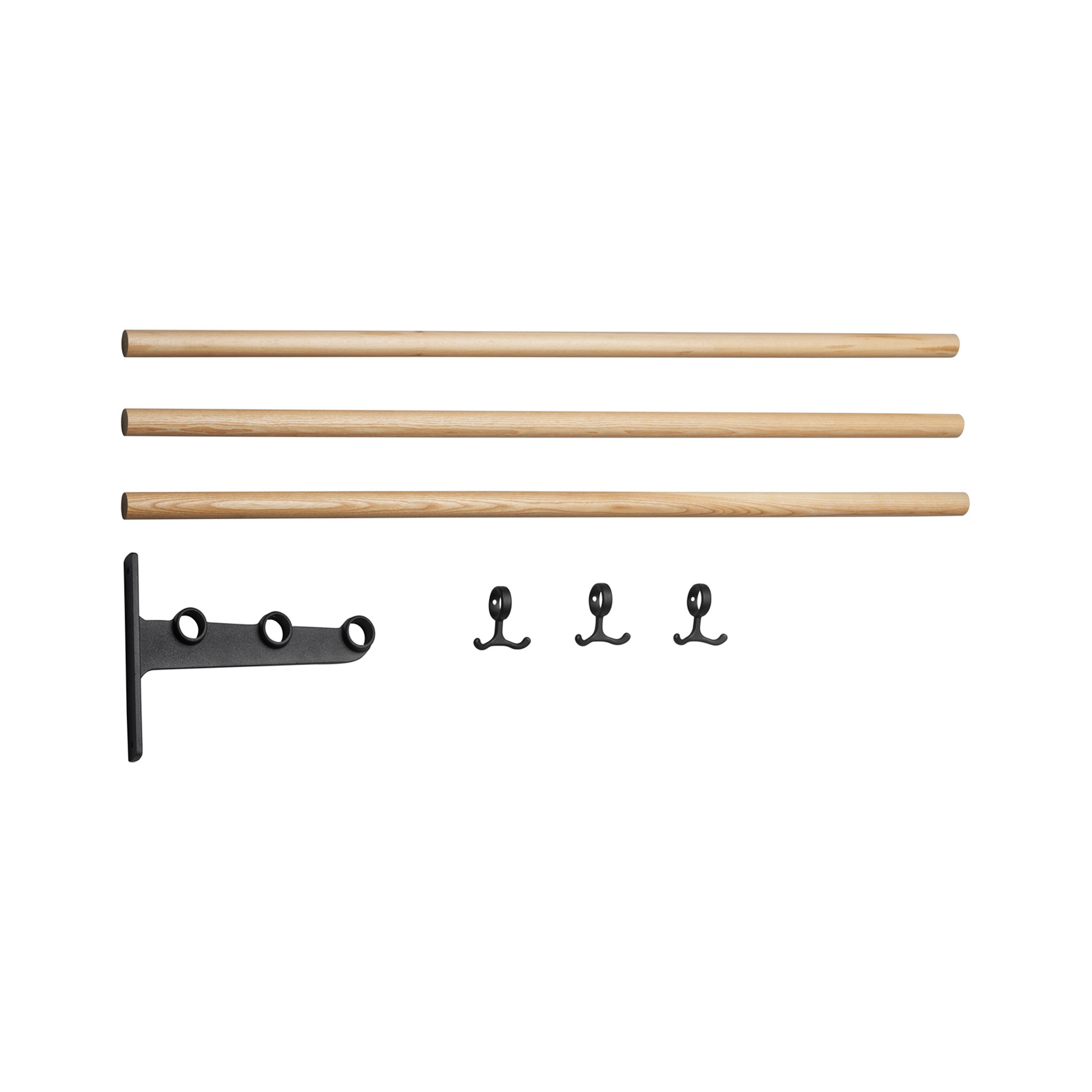 KLÄD-/SKOHYLLA NOSTALGI PÅBYGGN FAST LÄNGD 1000 MM ASK/SVART