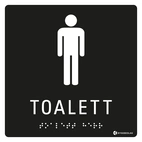 SKYLT TAKTIL TOALETT HERR