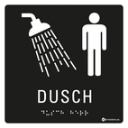 SKYLT TAKTIL DUSCH HERR