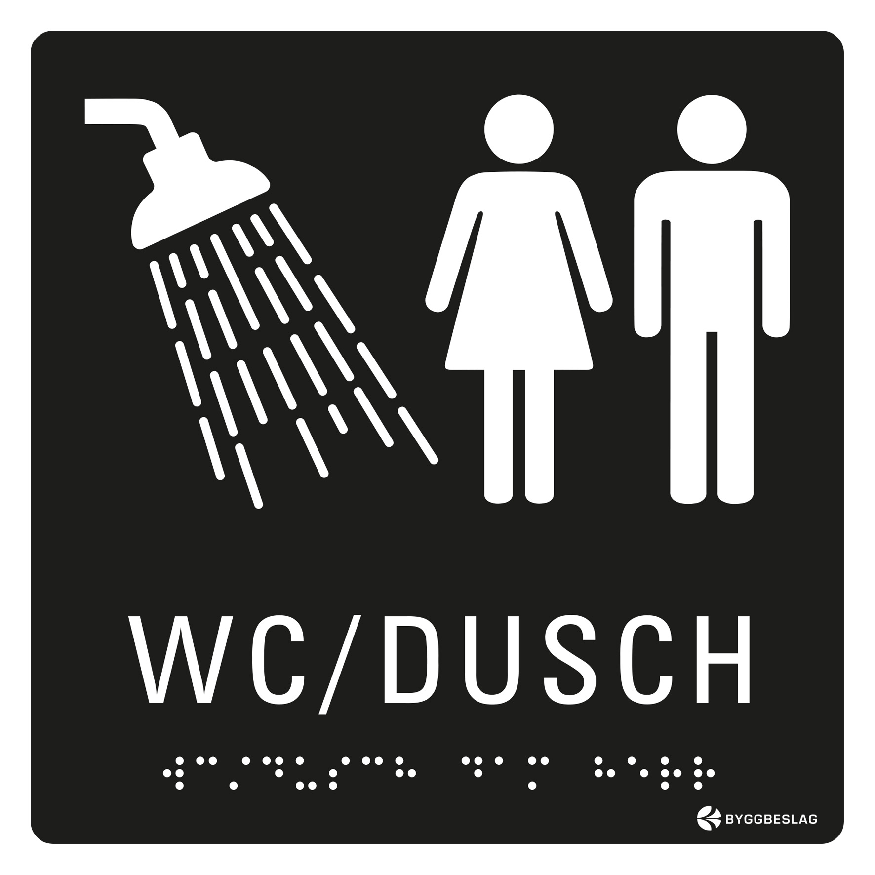 SKYLT TAKTIL DUSCH/WC DAM/HERR