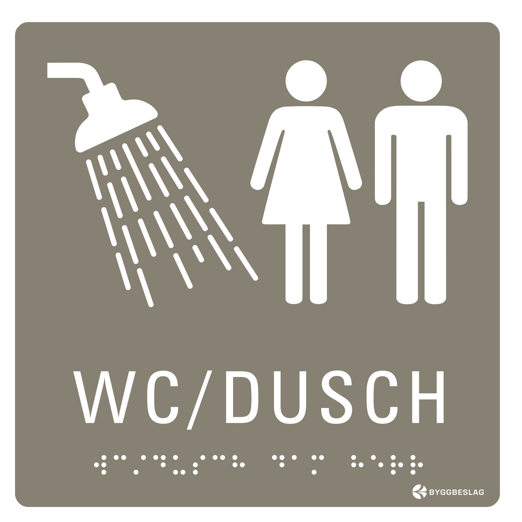 SKYLT TAKTIL DUSCH/WC DAM/HERR