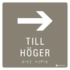 SKYLT TAKTIL PIL HÖGER