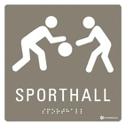 SKYLT TAKTIL SPORTHALL